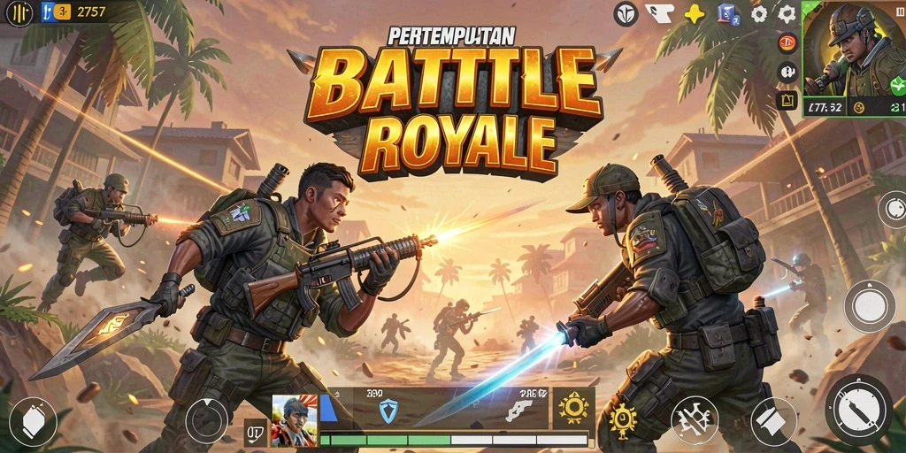 Gameplay 2757 yang epik dan mendebarkan dalam pertempuran Battle Royale.