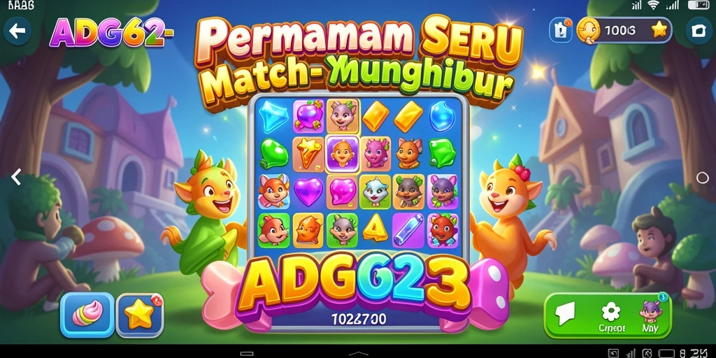 Tampilan menarik gameplay ADG62 dengan elemen match-3 yang seru.