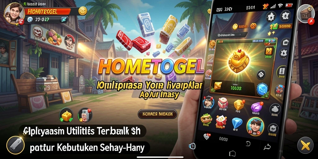 Tampilan antarmuka HOMETOGEL dengan fitur utilitas yang ramah pengguna.