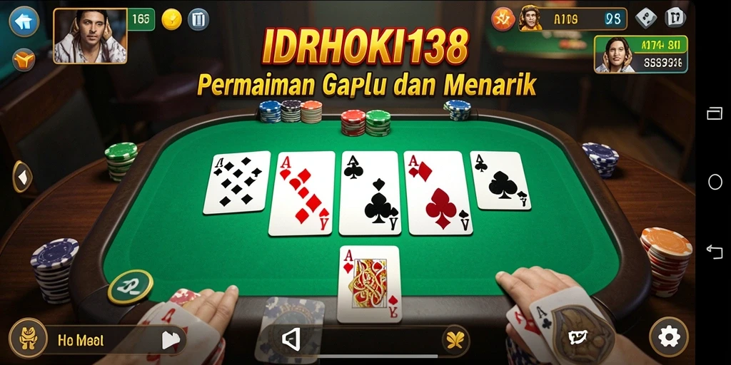 Tampilan gameplay Gaple seru di IDRHOKI138 dengan teman-teman.