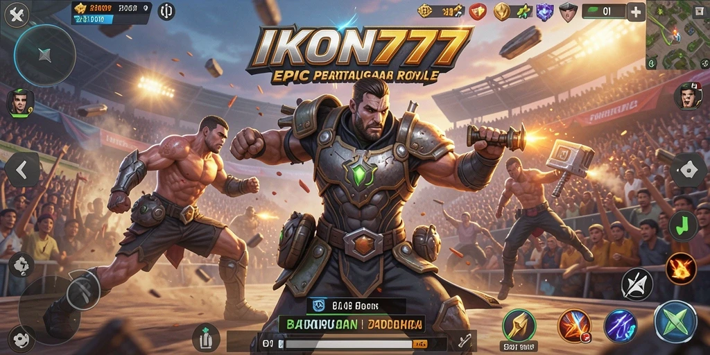 Tangkapan layar gameplay <strong>IKON777</strong> yang menunjukkan aksi mendebarkan di battle royale.