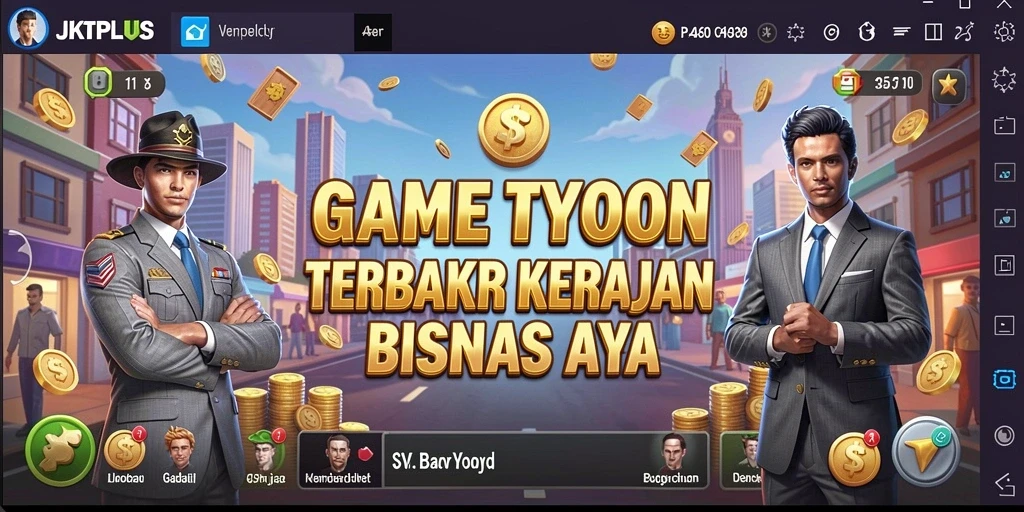 Screenshot JKTPLUS menampilkan aksi gameplay Tycoon yang seru dan interaktif.