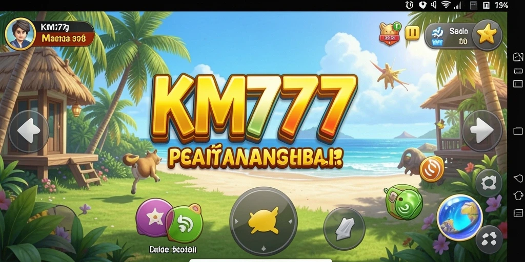 Tampilan gameplay KM777 yang penuh warna dan menyenangkan.