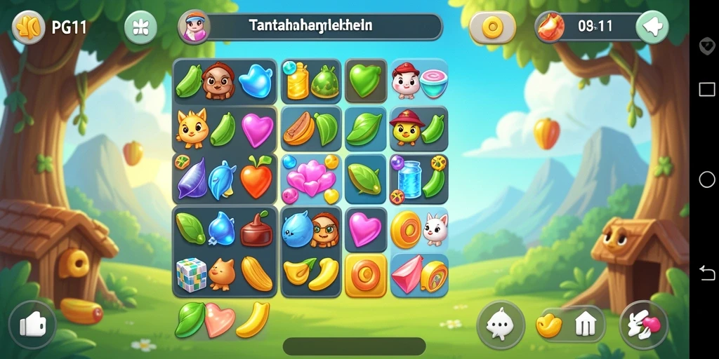 Tampilan seru gameplay Match-3 dalam PG11.