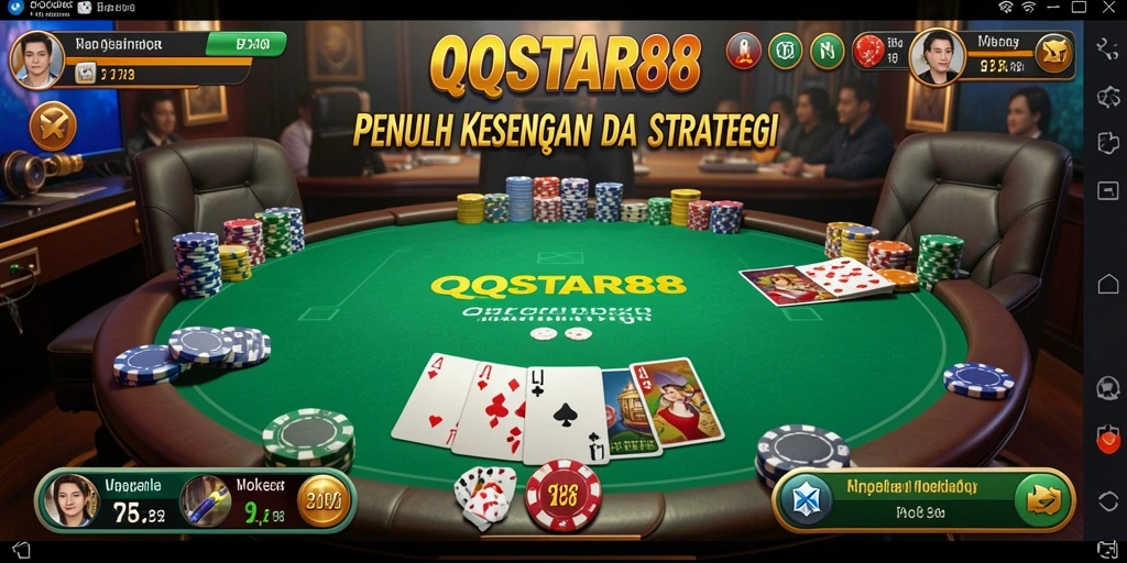 Tampilan gameplay Poker menegangkan dalam QQSTAR88.