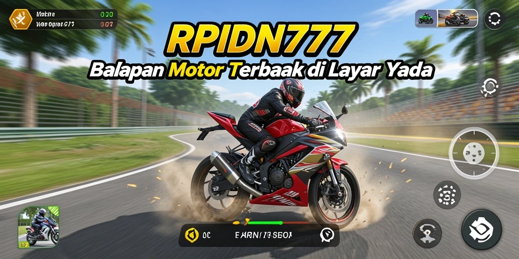 Menampilkan gameplay balapan motor yang mendebarkan dari RPIDN777.