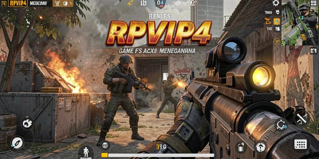 Tampilan gameplay menegangkan dari RPVIP4 dengan aksi tembak-menembak yang seru.